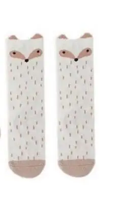 White Fox Socks Гольфы до колена для детей от 0 до 3 лет, милые детские забавные носки с кроликом из мультфильма детские лыжные носки для мальчиков, носки для девочек - Цвет: White Fox Socks