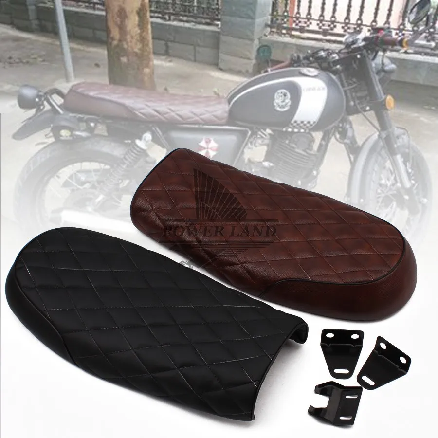 

1x Brown/Black Motorcycle Vintage Diamond Seat Cafe Racer Saddle GN CB200 CB350 CB500 CB750 SR400 SR500 XJ Motorcycle Retro Seat