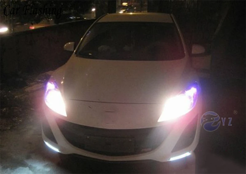 Автомобильный мигающий 2 шт. для Mazda 3 2010 2011 2012 2013 светодиодный DRL Дневной ходовой светильник, Дневной светильник, желтый указатель поворота, противотуманная фара, автомобильный стиль
