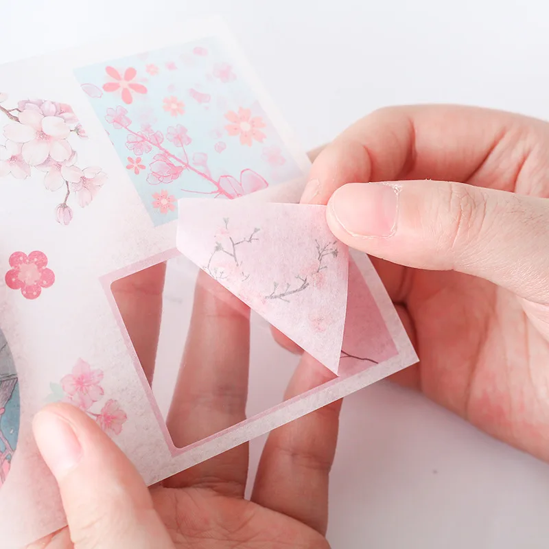 Милые декоративные наклейки 6 шт./лот для скрапбукинга в виде цветков вишни милые