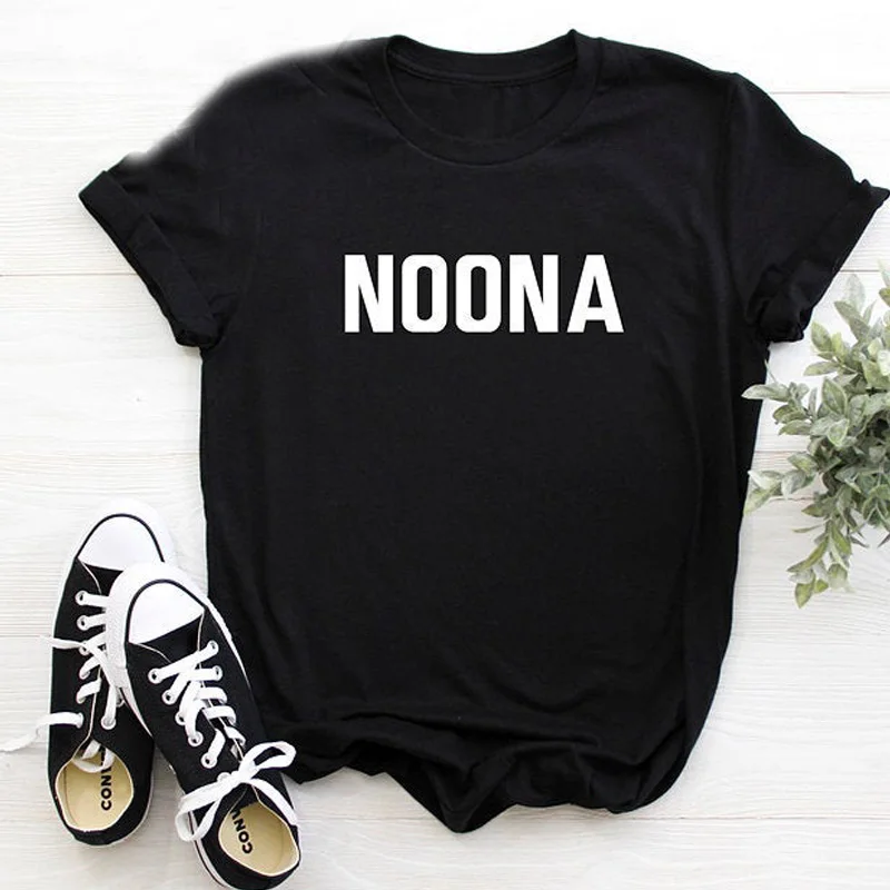 Футболка Noona Kpop корейская мода футболка Hangul Sister унисекс хлопок короткий рукав