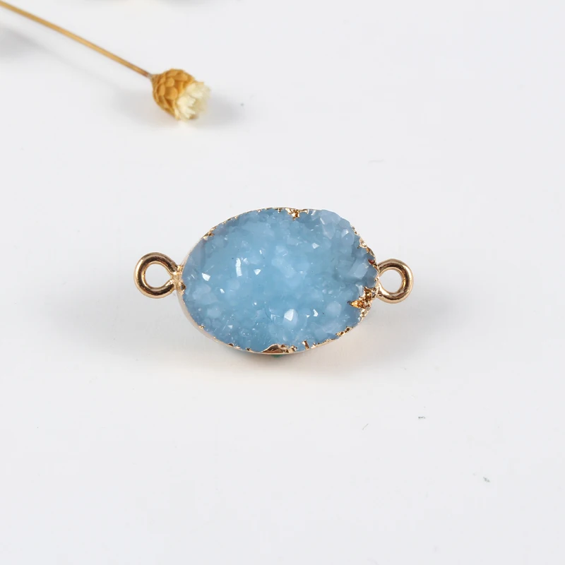 1 шт. овальные круглые камни разного размера полимерная серьга висячие