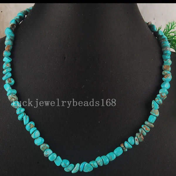 Бесплатная доставка модные ювелирные украшения голубые чипсы Howlite ожерелье с