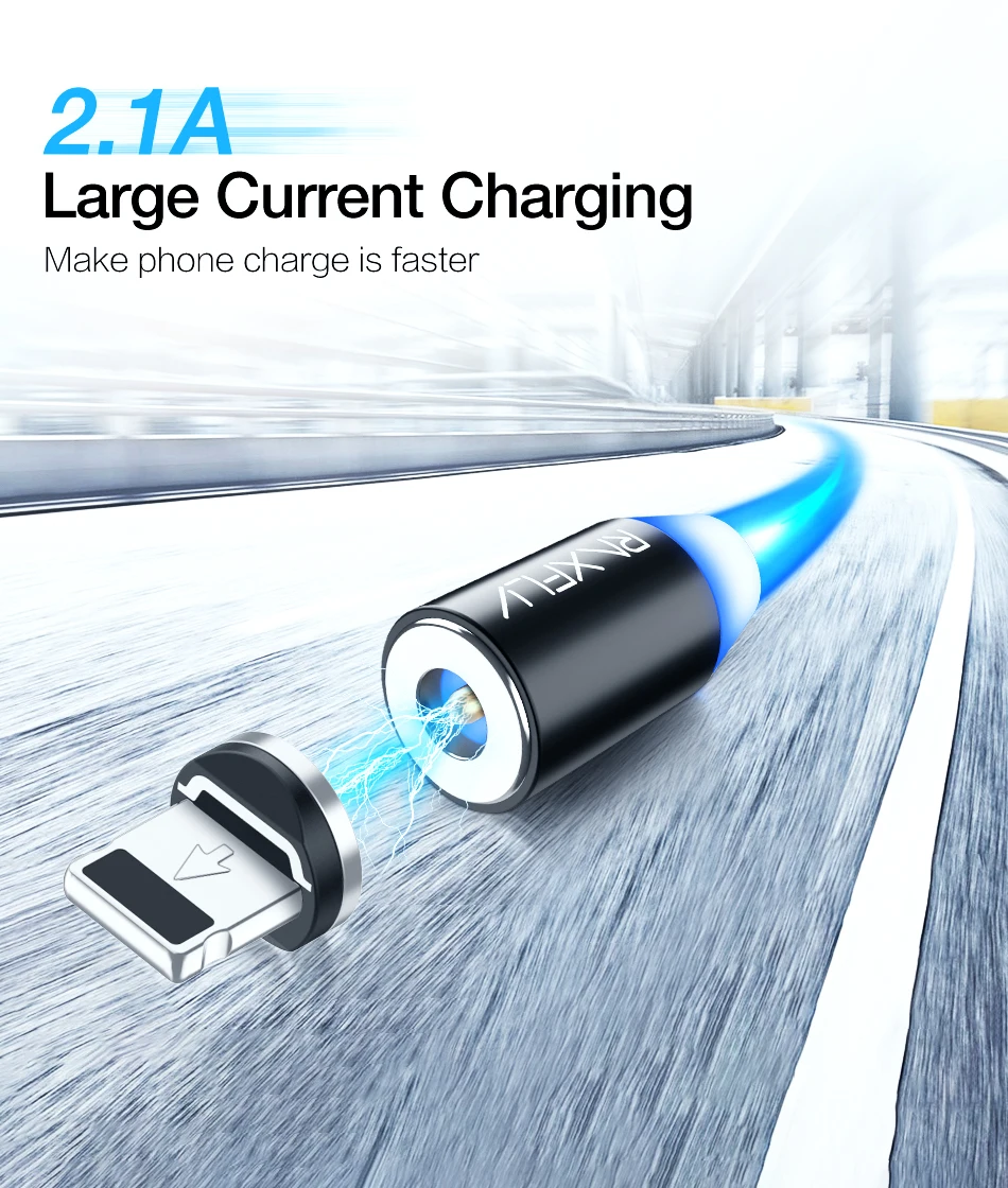 2 в 1 Магнитный кабель RAXFLY Lighting to usb type C кабель для iPhone X 7 XS Max Магнитная Зарядка Micro USB провод магнит зарядное устройство