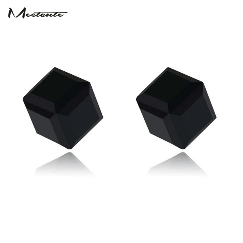 Black Meetcute, новинка, кубик с цирконием, магнитные серьги-гвоздики для похудения, для похудения, для здоровья, не проколы, серьги на магнитах, ювелирные изделия для мужчин и женщин - Окраска металла: Black