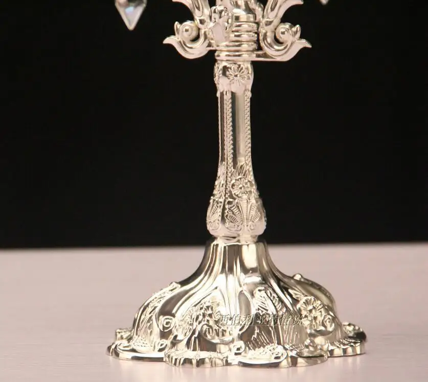 

New year Romantic Crystal Candle Holder Crystal Silver Candlesticks stand for Wedding birthday party decorations