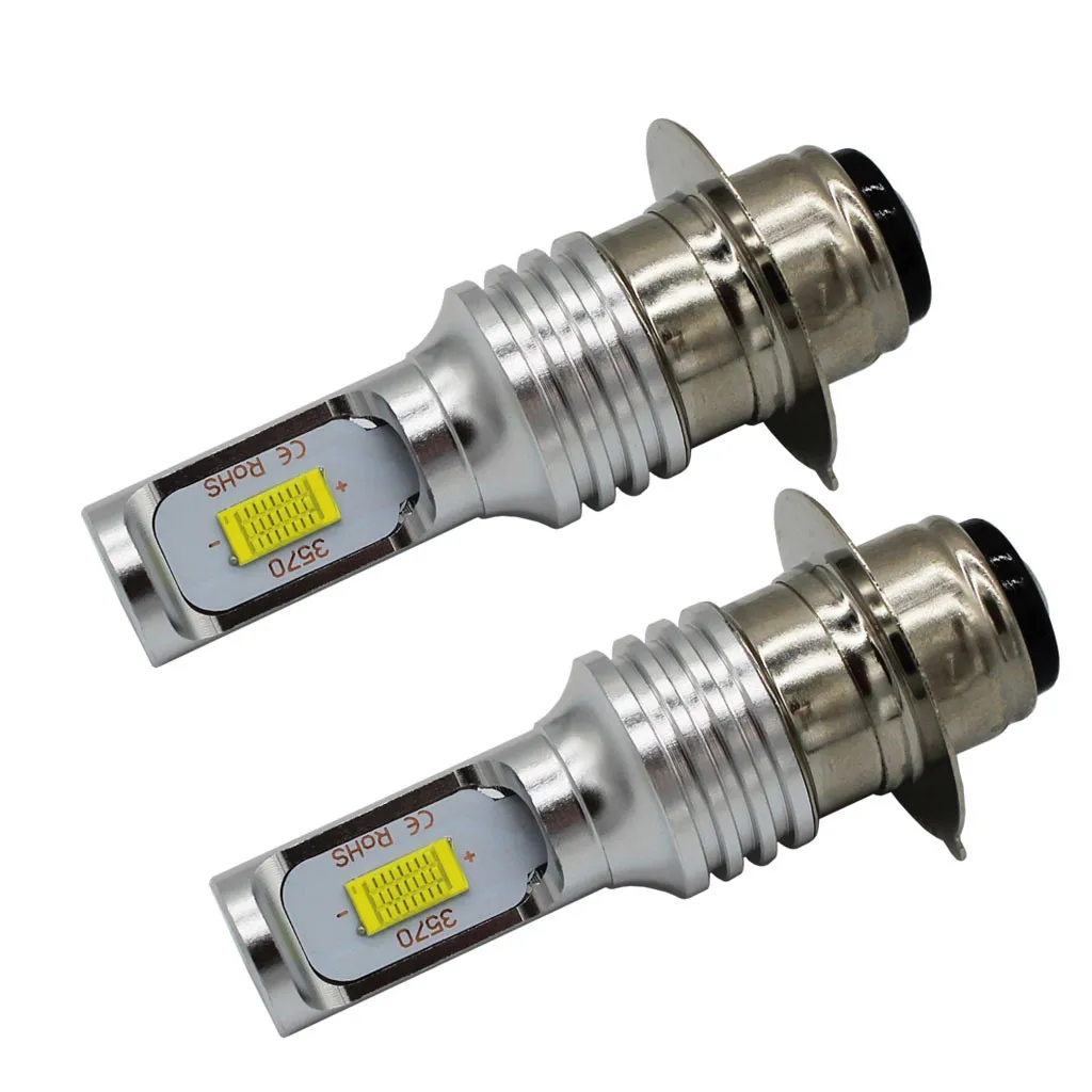 2 шт. H6 P15D мотоцикла 80 Вт светодиодный фары лампы 3570 чипов CSP 12V 24V DC белый 6000K/золото