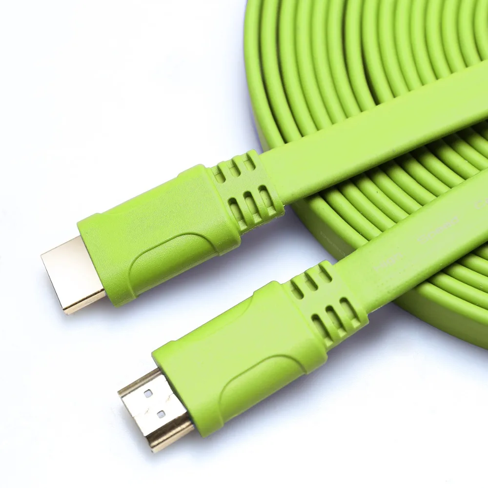 Плоский HDMI кабель PCER 1 4 2 0 V бескислородная медь 4K * 2K 3D изображение шнур Ультра HD