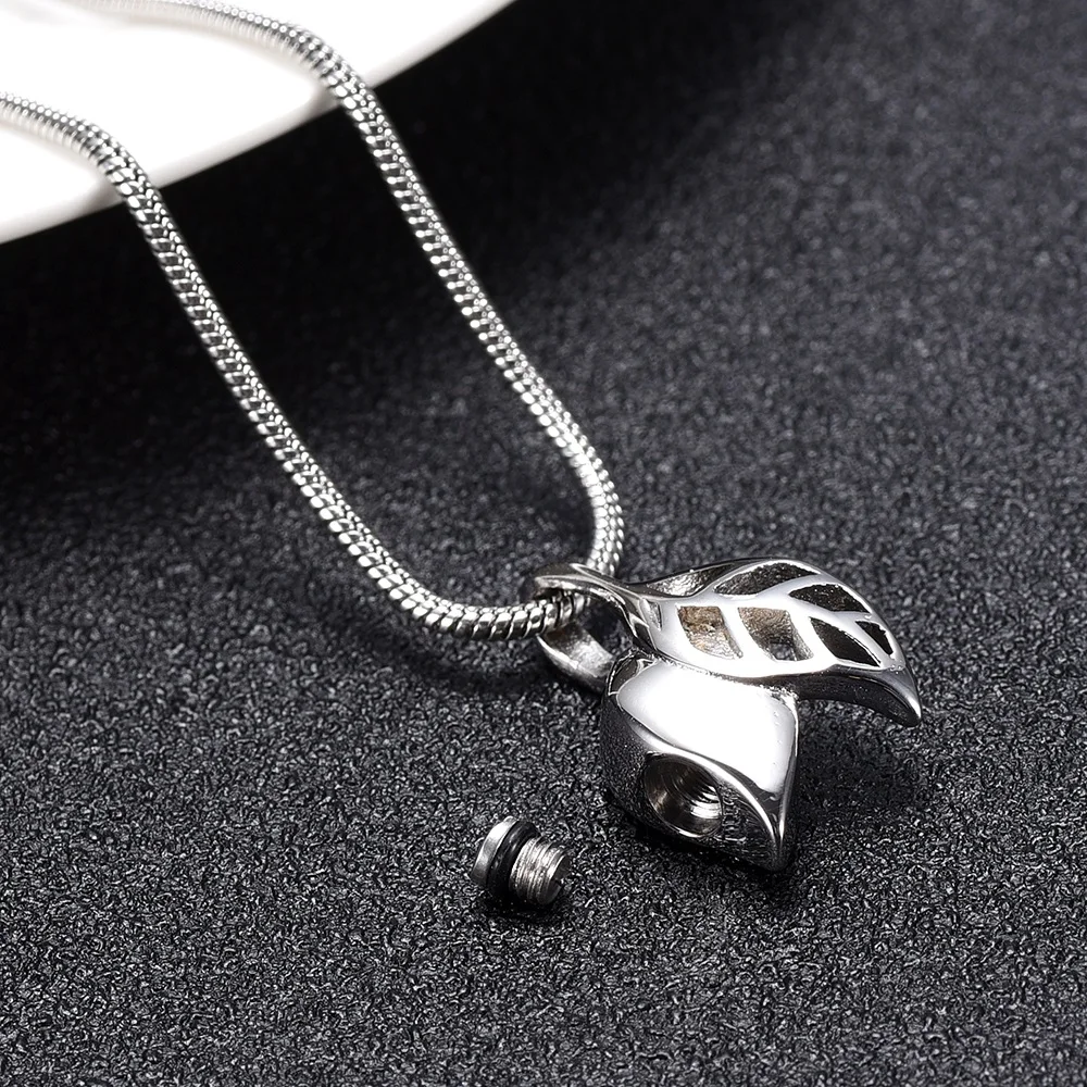 IJD10032 New Arrival Stainless Steel Leaves Cremation Pendant Plant Keepsake Necklace Ashes Holder Urn Funeral Memorial Jewelry |