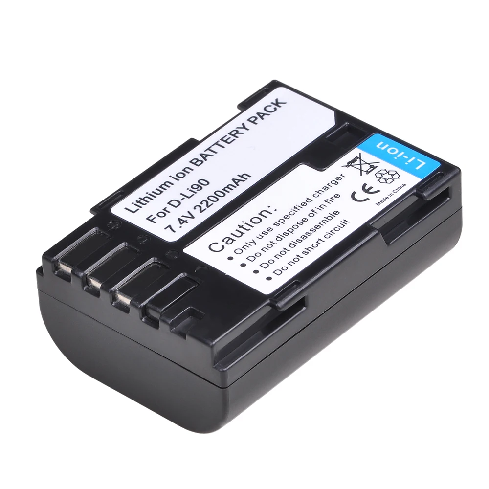 Tectra 1 шт. 2200 мАч D Li90 Батарея цифровой камеры для PENTAX K 7 7D 5 II 645D K01 DLi90