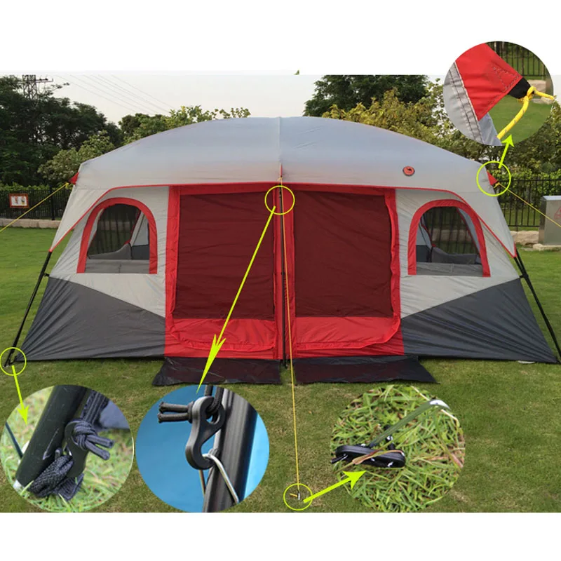 Горячая Распродажа Outdoor на 6 8 10 12 человек Пляжная кемпинговая палатка защита от