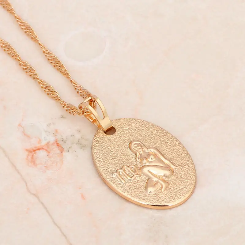 Statement Necklaces &amp Pendants Virgo Design 12 Constellation gold tone Health Nickel Lead free Fashion Jewelry LN545A | Украшения и