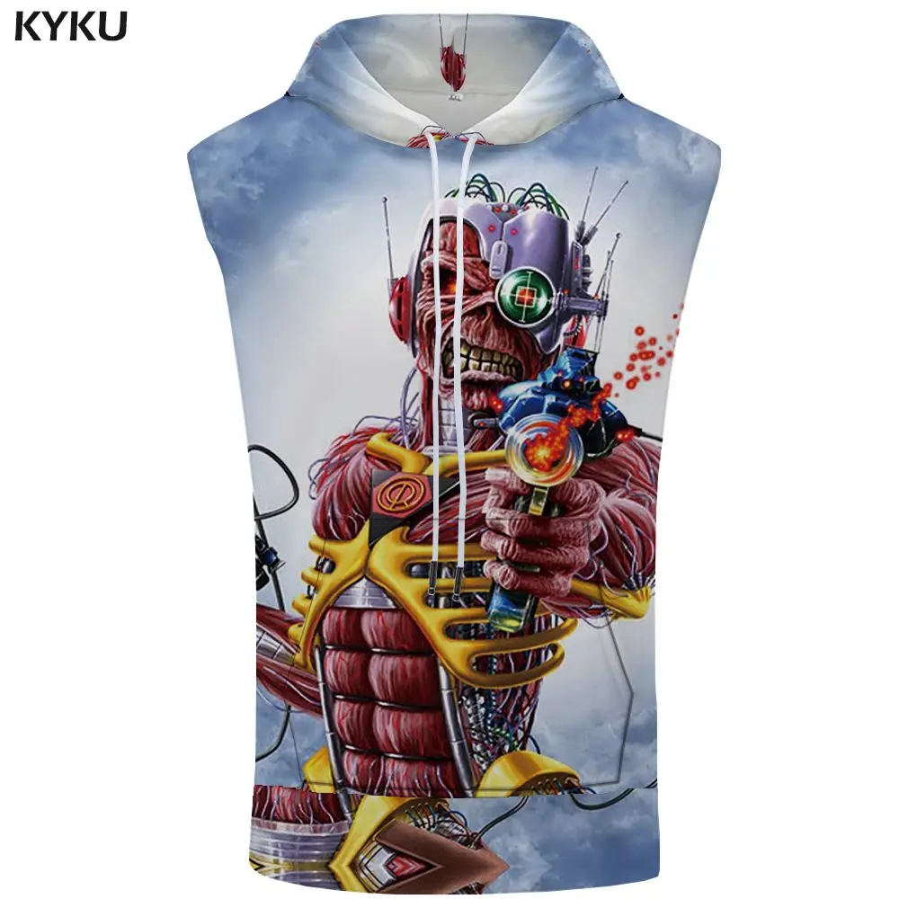 Tank Top 01 KYKU бренд Тигр без рукавов толстовка пламя майка Аниме жилет Толстовка в стиле панк рубашки Бодибилдинг мужская одежда Мышцы 3d принт - Цвет: Tank Top 01