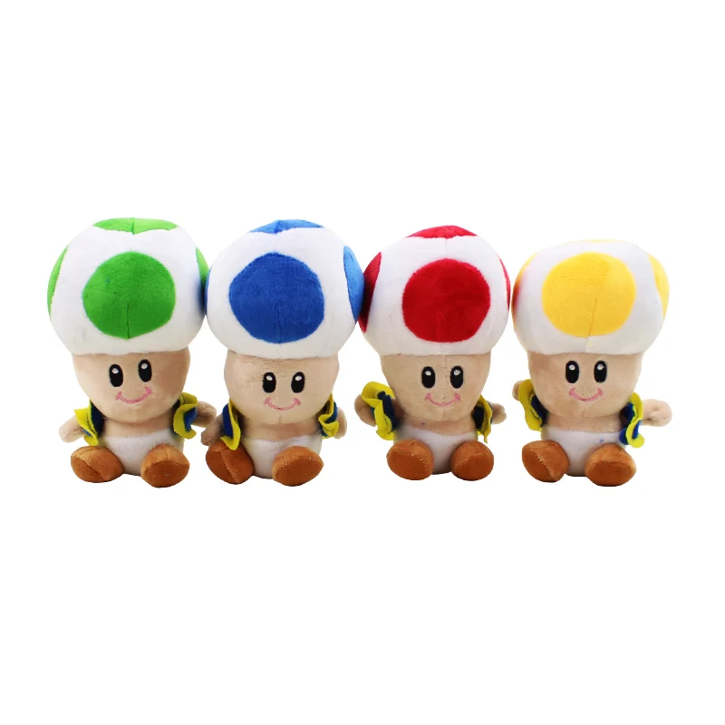 4 шт./лот 16 см Super Mario Bros плюшевая жаба игрушки гриб Мягкая Подвеска для ключей мягкая фигурка игрушки детские куклы