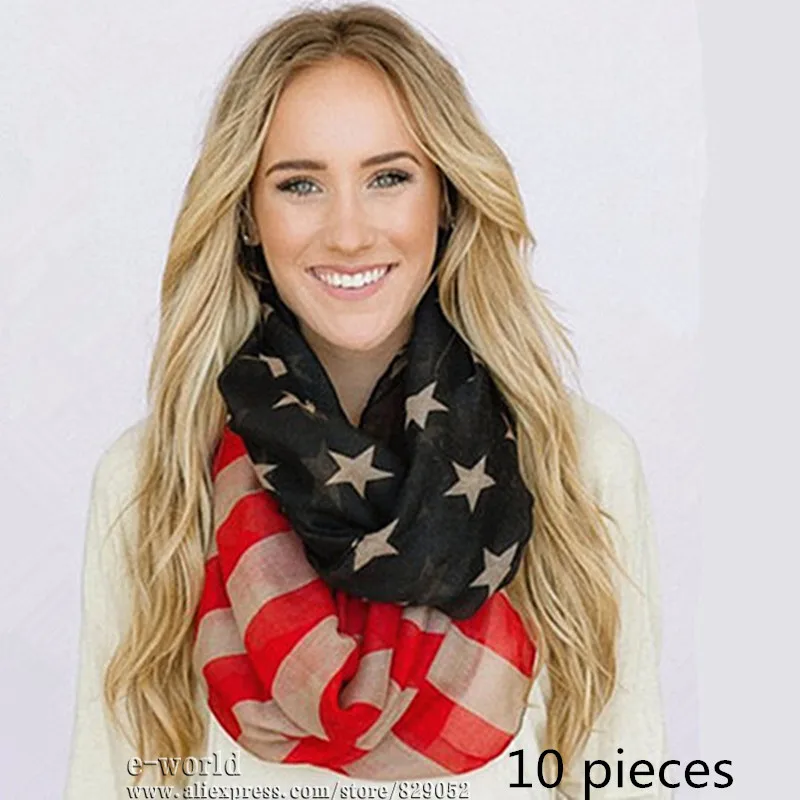 Шарфы женские квадратные с флагом США 4 июля 10 шт. шарф американским |