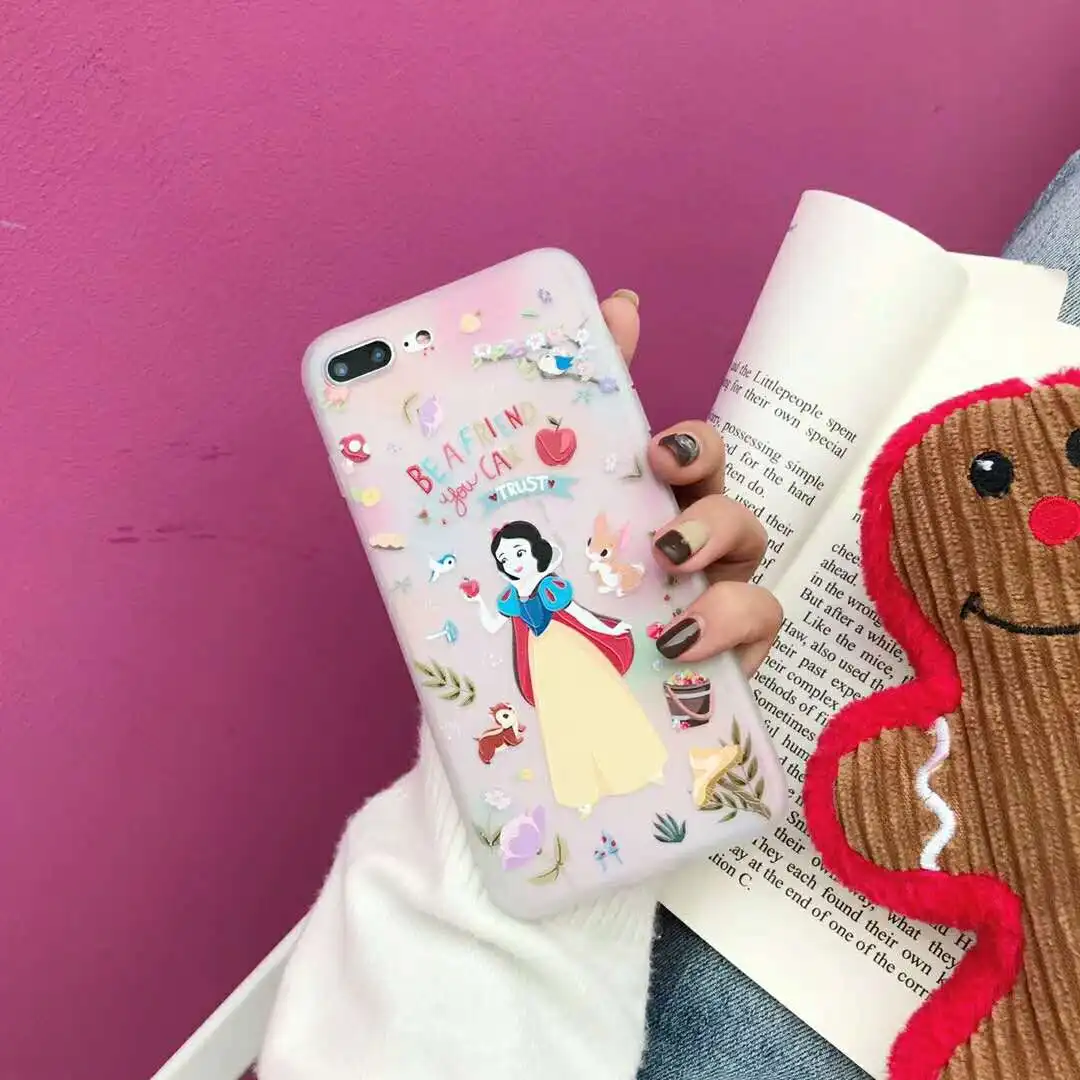 Классический чехол принцессы для iPhone X XS MAX XR 6 6S 7 8 Plus полупрозрачный мягкий с