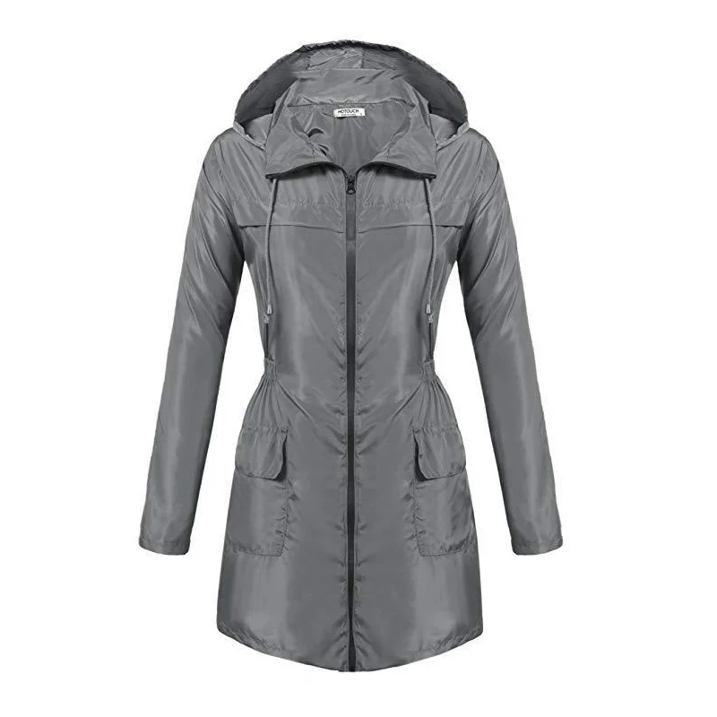 Женский тонкий Тренч женская новая водонепроницаемая верхняя одежда пальто