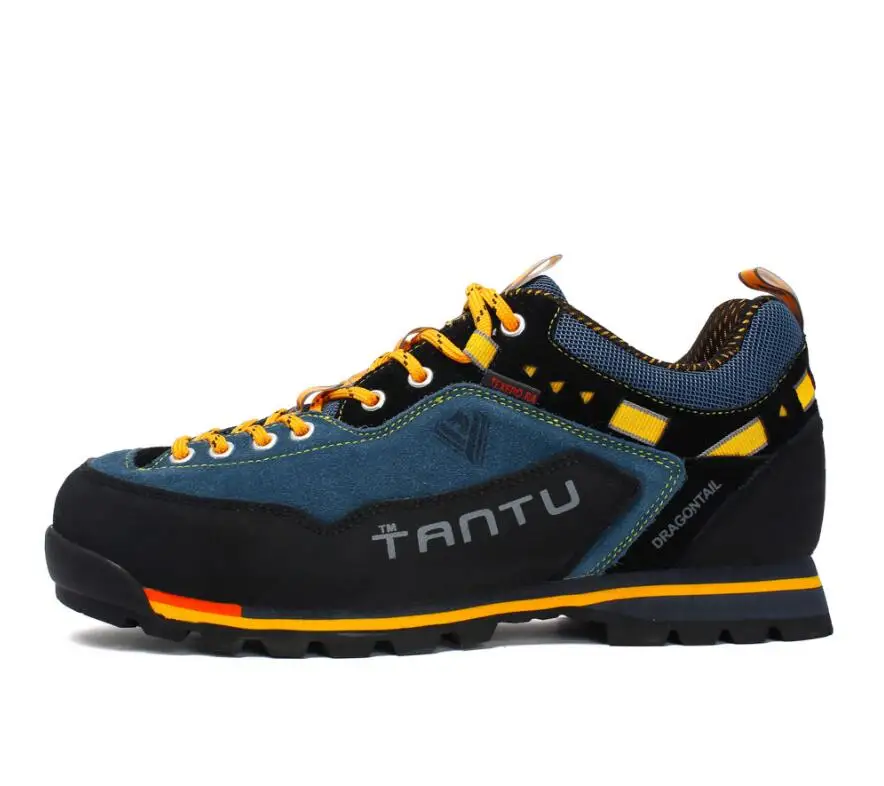 Waterproof Hiking Shoes Mountain Climbing Shoes Outdoor Hiking Boots Trekking Sport Sneakers Men Hunting Trekking - Цвет: Синий