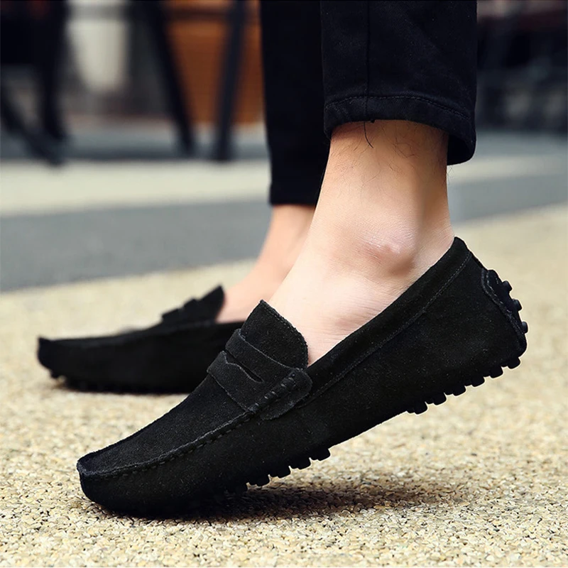 Brand Leather Casual Shoes Men Big Size 47 48 49 Men's Pea Soft High Quality Comfortable Driving Zapatillas Hombre | Обувь