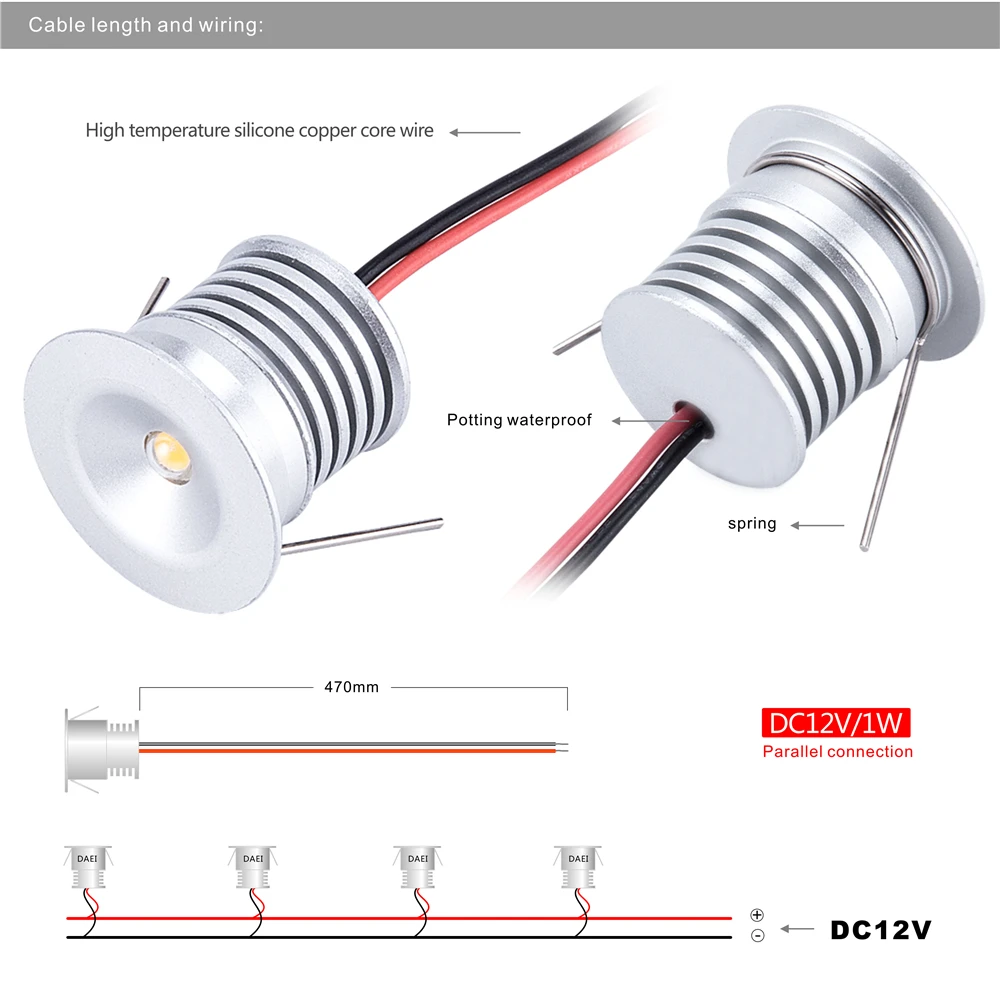 9 шт. Светодиодный точечный светильник 25 мм 12 в пост. Тока|led spot 25mm|1w mini ledmini led 1w |
