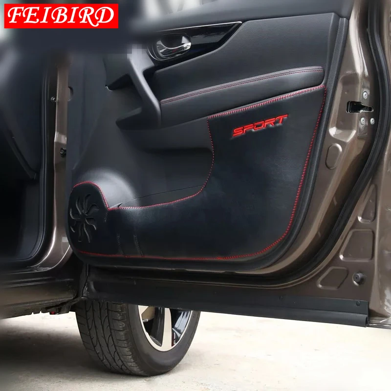 Автомобильная Внутренняя дверь анти Kick Pad Коврик декоративная накладка/Внутренняя защита комплект Подходит для Nissan Qashqai J11