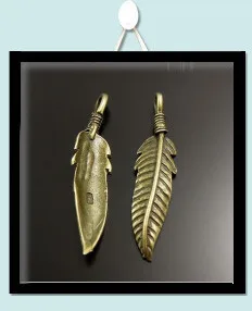 Wholesale 4pcs/pack antique bronze jewelry leaf Necklace charms Bracelet pendants Vintage Crafts Handmade Crafts Man Gifts 02380