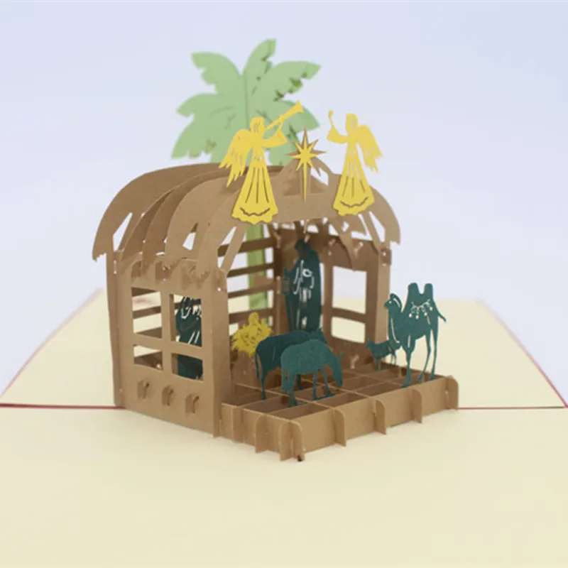 Ручной Киригами 3D Pop up высокого качества милые пустыне верблюд открытка рождении