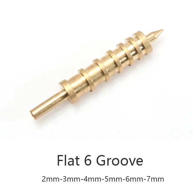 flat 6 groove Кожа Чистая латунь паяльник наконечник для сжигания края украшения ручной работы кожа пирография инструменты комплект электрический - Цвет: flat 6 groove