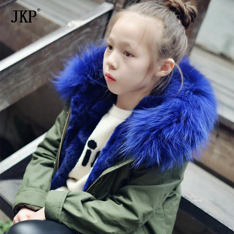 2017 на детей цвет: армейский пальто Дети вкладыш настоящая одежда из кроличьего