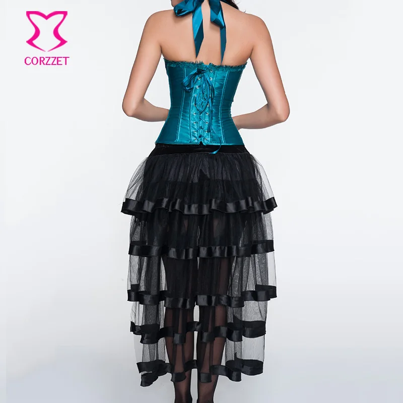 Женское атласное платье корсет на молнии с бантиком и пуш апом комплект из