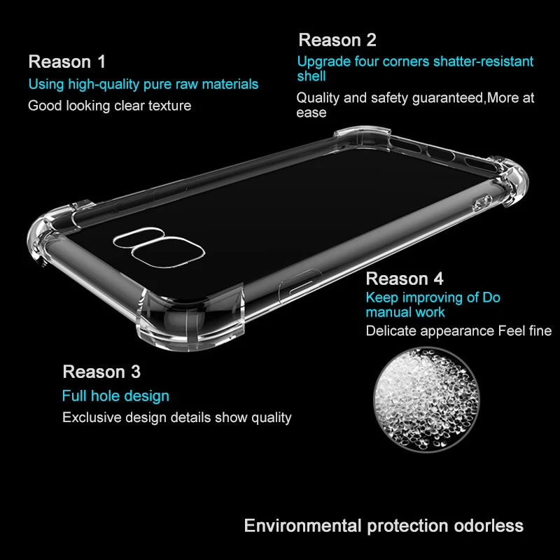 LUENDE Shockproof Clear Soft Silicone Case For Samsung Galaxy S8 S9 Plus Cell Phone Cover S8Plus S9Plus |