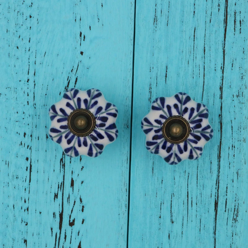 8 шт. ручная роспись винтажные керамические ручки Классические китайские белые и