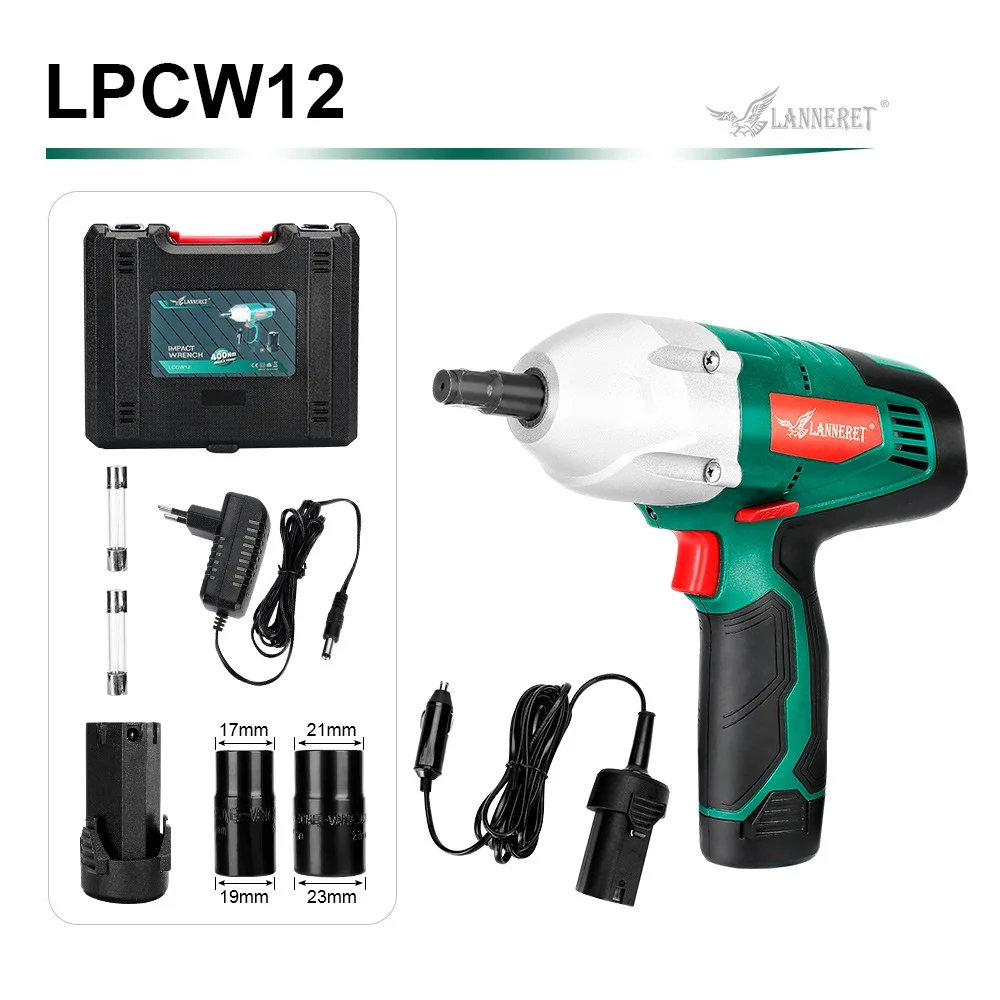 LCCW12 BMC BOX LANNERET электрический ключ, дюймовый стандарт 12В импульсный гайковёрт 300N. m Крутящий момент 80 Вт гаечный ключ инструмент для ремонта шин Зажигалка для сигарет - Цвет: LCCW12 BMC BOX