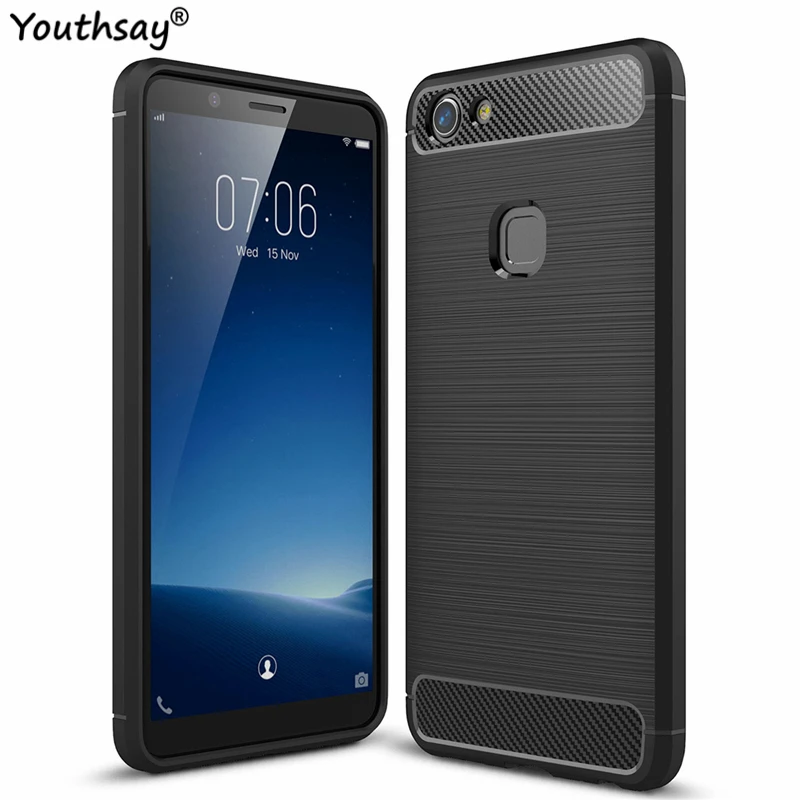 Чехол для Vivo V7 Y75 чехол из углеродного волокна мягкий армированный резиновый