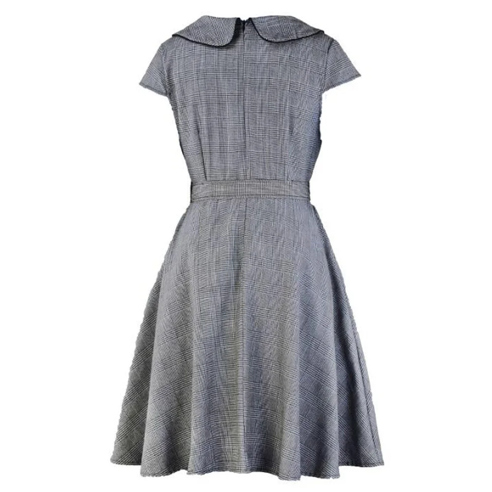 Платье большого размера красное женское платье в ретро стиле с коротким рукавом