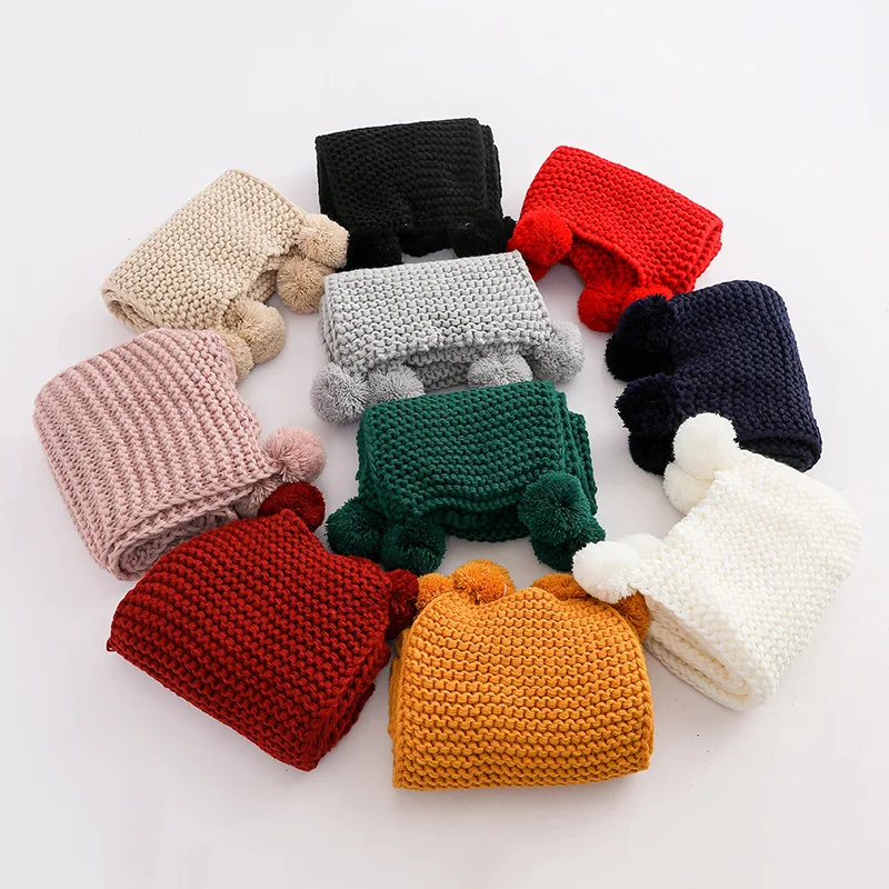 Осенне-зимний теплый шарф детские длинные хлопковые шарфы для мальчиков и