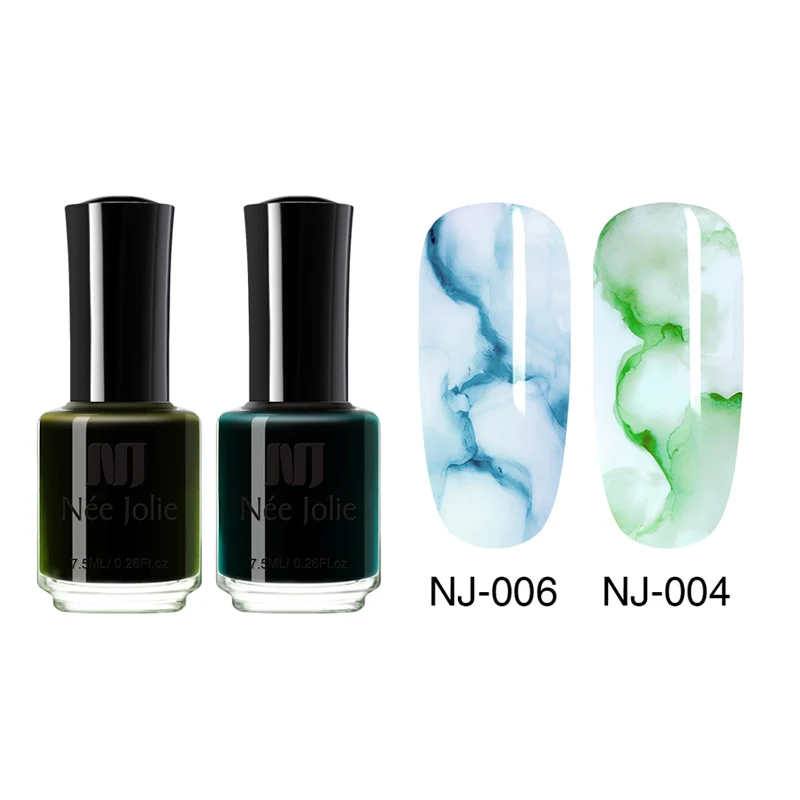 Set 2 NEE JOLIE/Акварельные чернила, лак для ногтей, цветущий гель для ногтей, эффект дыма, Смазывающий пузырь, лак для творчества, маникюрное украшение, дизайн ногтей - Цвет: Set 2