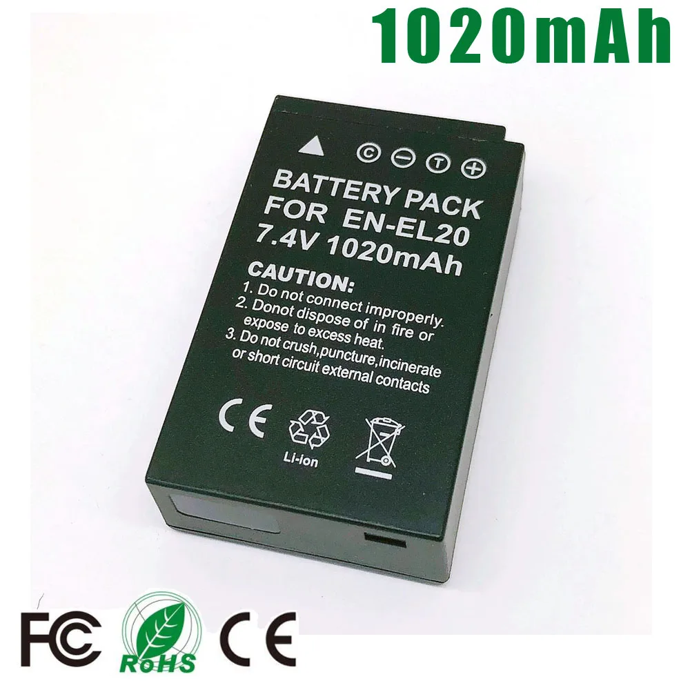 EN EL20 EL20a ENEL20 ENEL20a RU батарея для NIKON 1 J1 J2 J3 S1 V3 AW1 COOLPIX A P1000 DL24 500 f/2 8 5 6|Цифровые