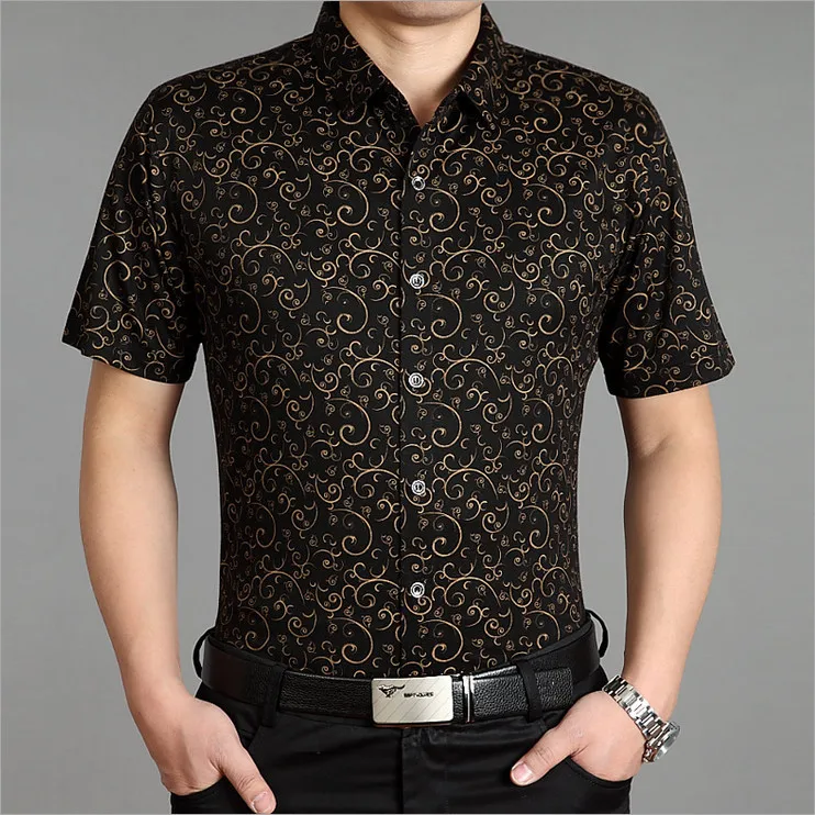 2014 brand fitness fashion men men's shirt desigual casual shirts summer business man clothing printed short sleeve camisas XXXL | Мужская