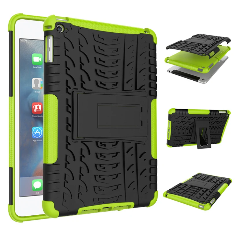 Green Чехол для iPad Mini 4 чехол для планшета Battlegear PC+ TPU противоударный чехол для iPad Mini 4 Mini 5 Coque Shell - Цвет: Green
