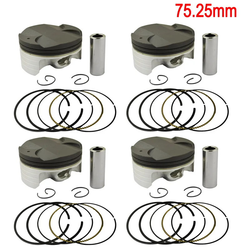 4 Sets 75.25mm Детали двигателя мотоцикла STD~+ 50 размер цилиндра 75 мм~ 75,5 мм комплект поршневых колец для HONDA CBR1000 CBR1000RR 2004 2005 2006 2007 - Цвет: 4 Sets 75.25mm