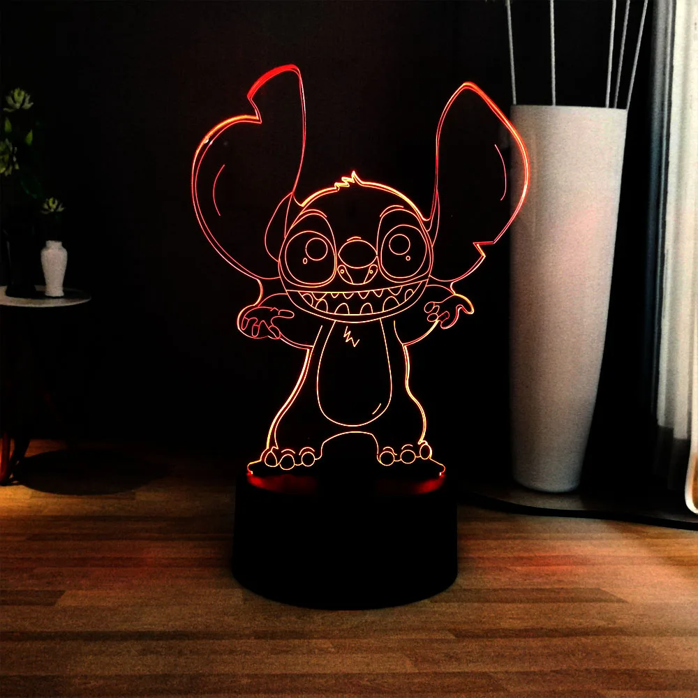 3D мультфильм стежка светодиодный ночник USB переключатель сенсорный свет 7 цветов