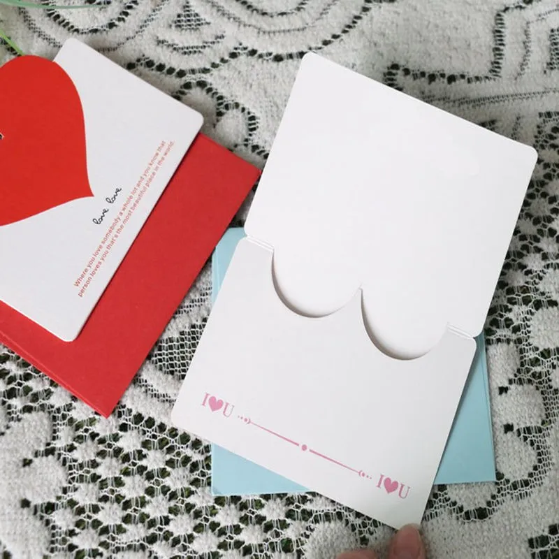 5 шт. дня рождения Рождества Greeding карты украшенных сердцем Love поздравительная