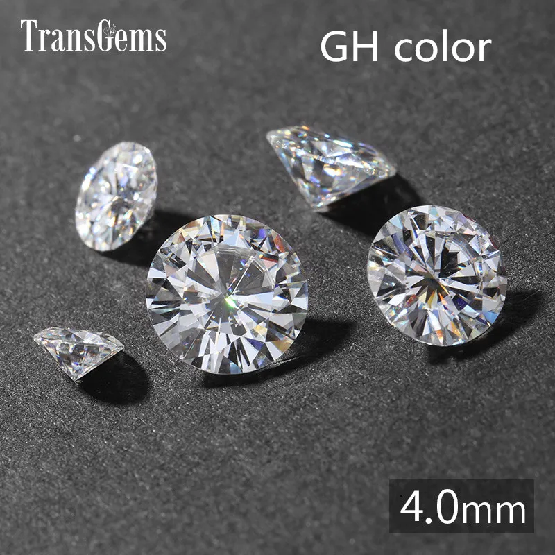 TransGems 1 шт. 4 мм GH бесцветные круглые сердца и стрелы вырезать лабораторный