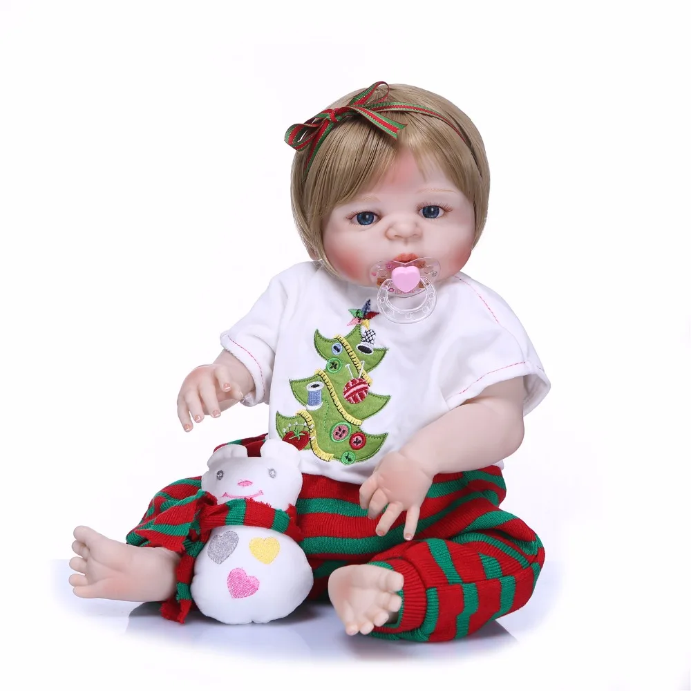 NPK 55 см куклы ручной работы Reborn реалистичные полностью силиконовые виниловые Bebe