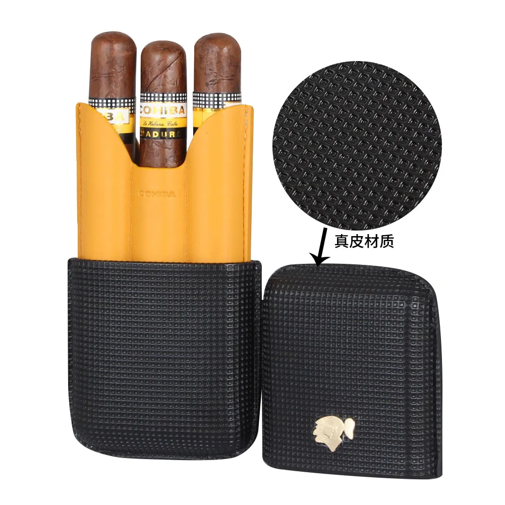 COHIBA Кожаный Портсигар футляр для коробки хранения сигарет 3 чехол сигар коробка