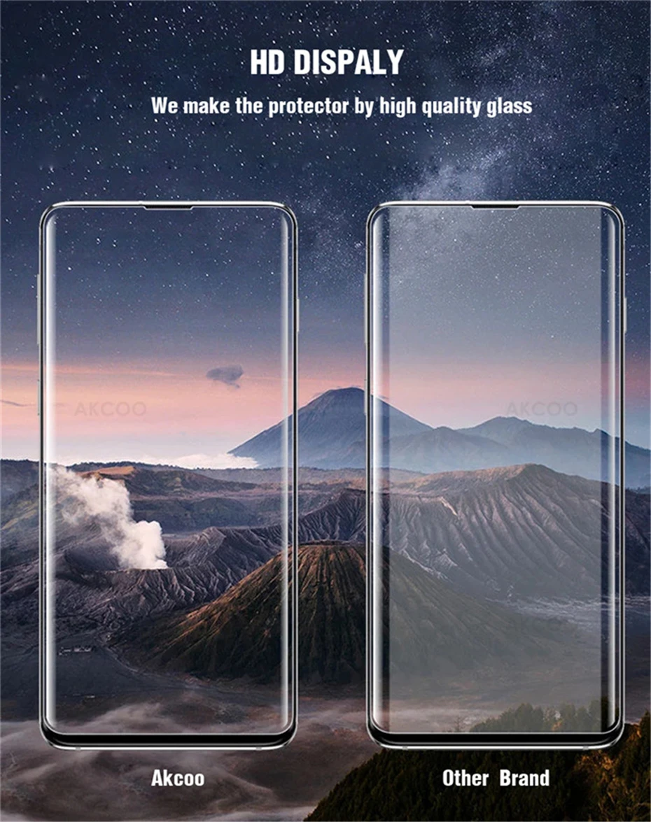 Akcoo Note 10 защита экрана разблокировка с отпечатком пальца полный клей экран пленка для samsung Note 10 Plus S10 Plus 10e 5G УФ стекло