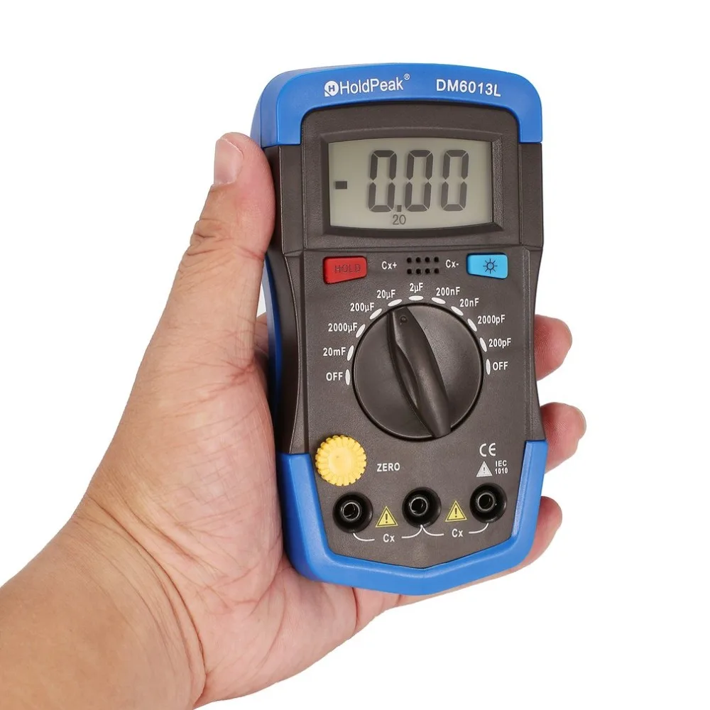 DM6013L Portable Handheld Digital Capacitance Capacitor Meter 1999 Counts Tester 200pF~20mF Data Hold Backlight | Инструменты