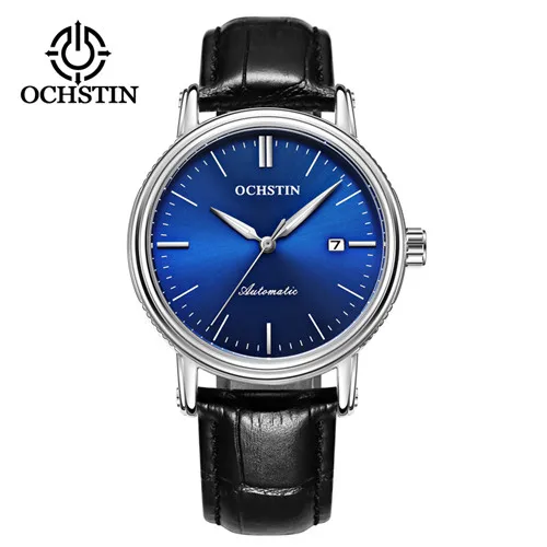 Black Royalblue Роскошные Лидирующий бренд OCHSTIN Мужские механические часы Скелет автоматические модные синие часы мужские часы светящиеся Дата спортивные наручные часы - Цвет: Black Royalblue