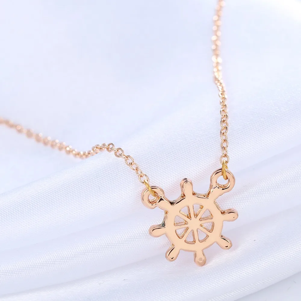 Мода 2017 г. Золотая подвеска в форме руля для ожерелья ожерелье женщин и девочек